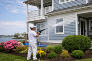 exterior painting prep process delaware pressure washing house before painting